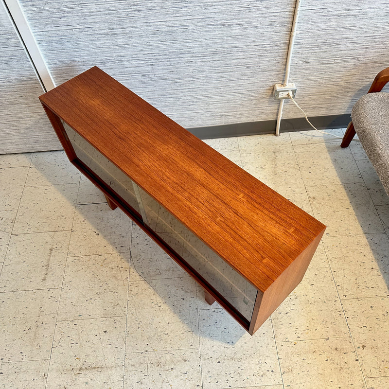 Low Narrow Mid-Century Modern TV Stand In Teak