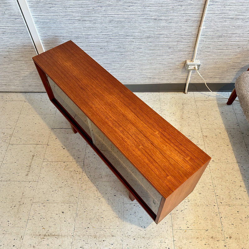 Low Narrow Mid-Century Modern TV Stand In Teak