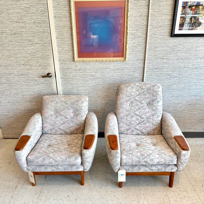 Mid-Century Atomic Lounge Chairs With Teak Accents By R Huber