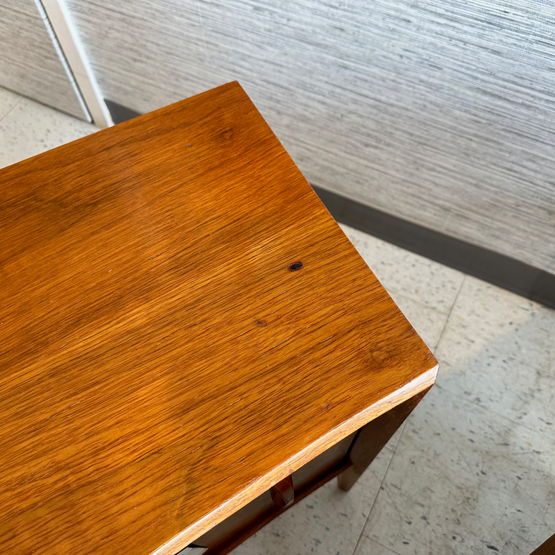 Mid-Century Bedside Table With Folding Door And Drawer