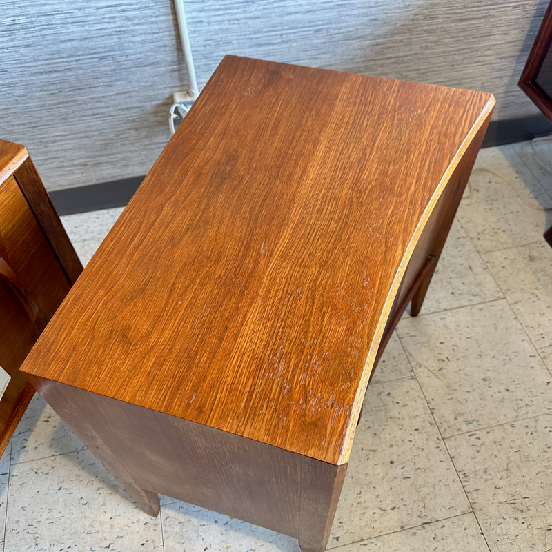Mid-Century Bedside Table With Folding Door And Drawer