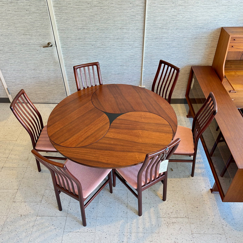 Mid-Century Expanding Rosewood Yin Yang Table By Ole Gjerlov Knudsen and Torben Lind