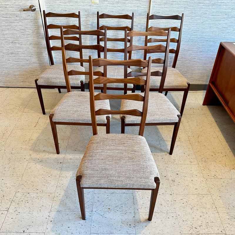 Mid-Century Modern African Teak Ladderback Dining Chairs By Imperial