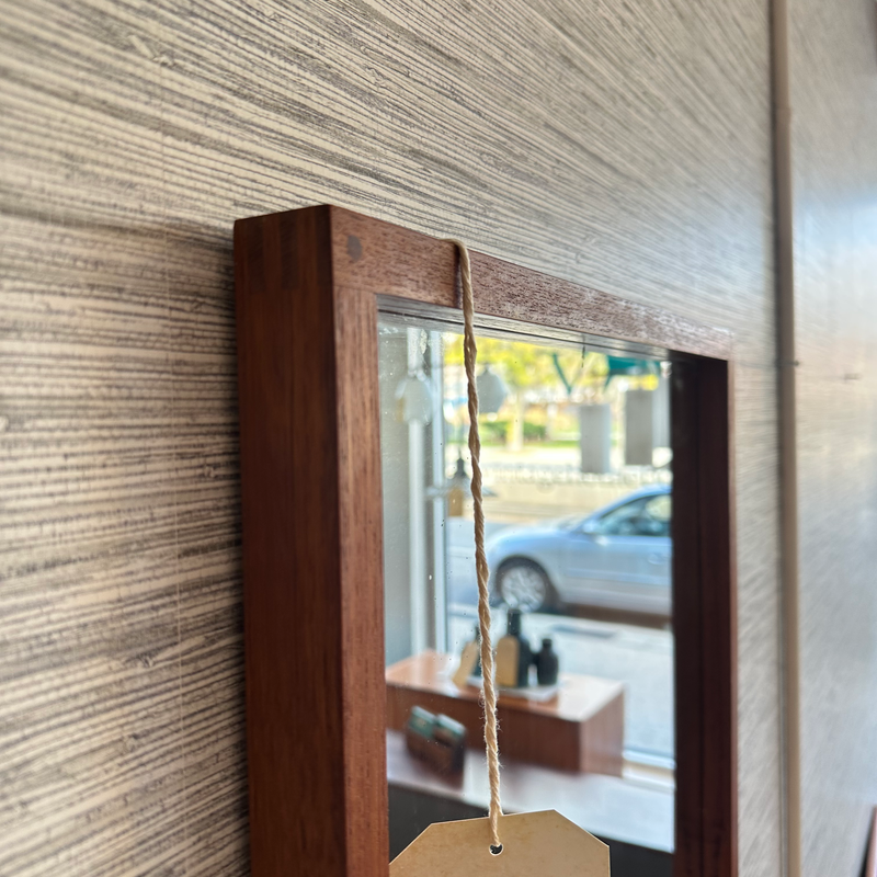 Mid-Century Modern Teak Entry Mirror With Shelf