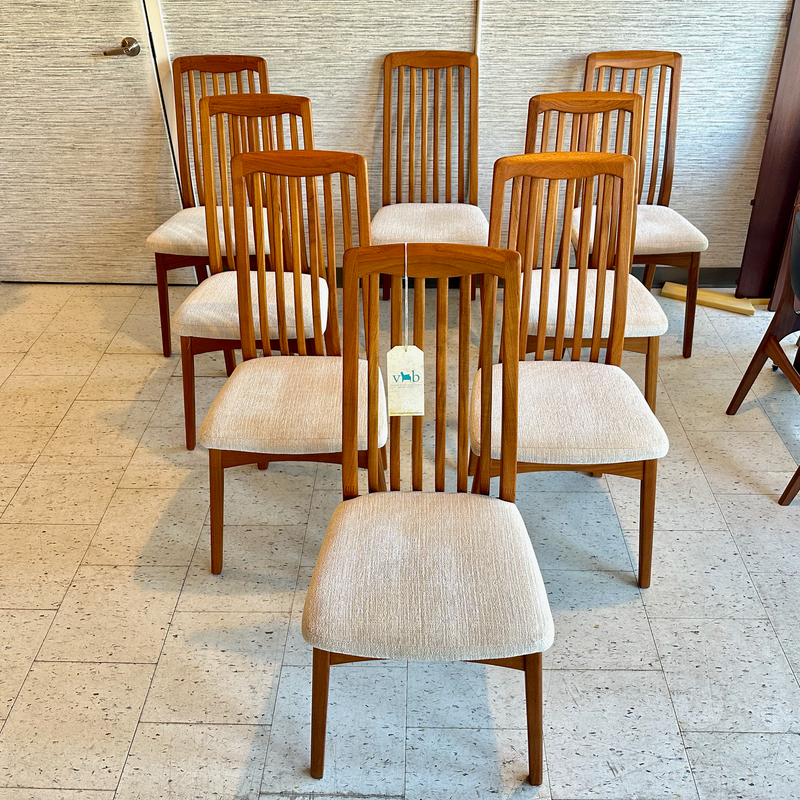 Mid-Century Modern Teak High Back Dining Chairs By Benny Linden