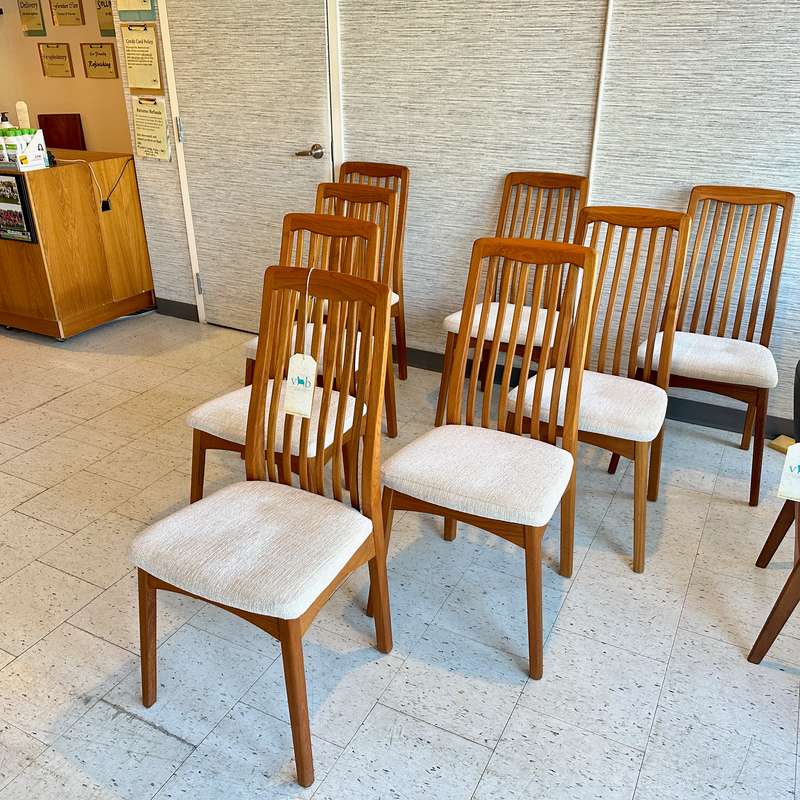 Mid-Century Modern Teak High Back Dining Chairs By Benny Linden