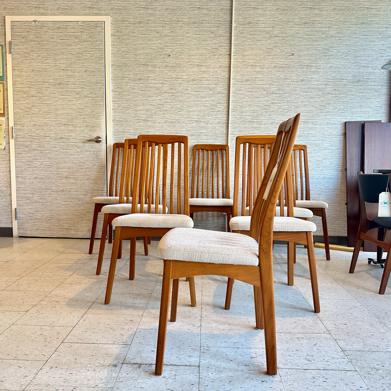 Mid-Century Modern Teak High Back Dining Chairs By Benny Linden