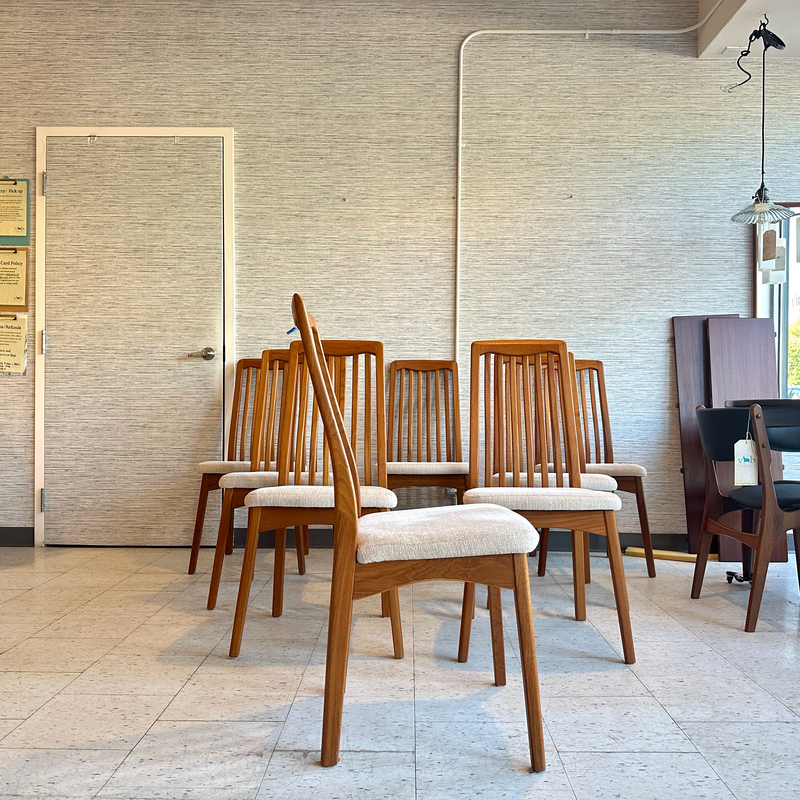 Mid-Century Modern Teak High Back Dining Chairs By Benny Linden