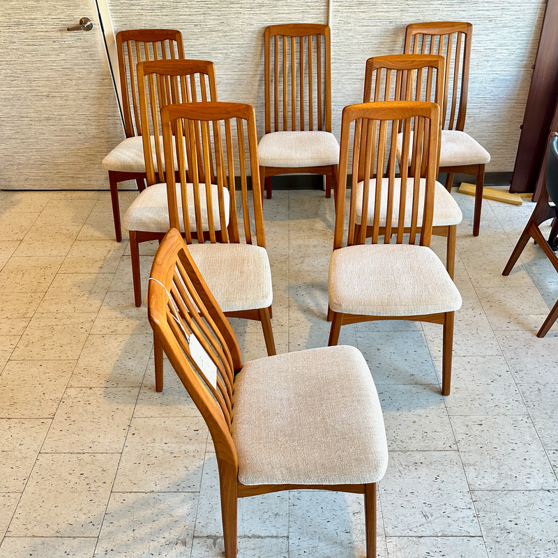 Mid-Century Modern Teak High Back Dining Chairs By Benny Linden