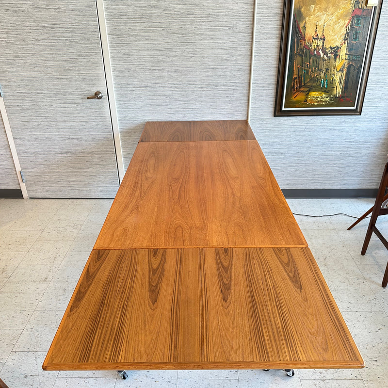 Mid-Century Teak And Oak Extending Dining Table