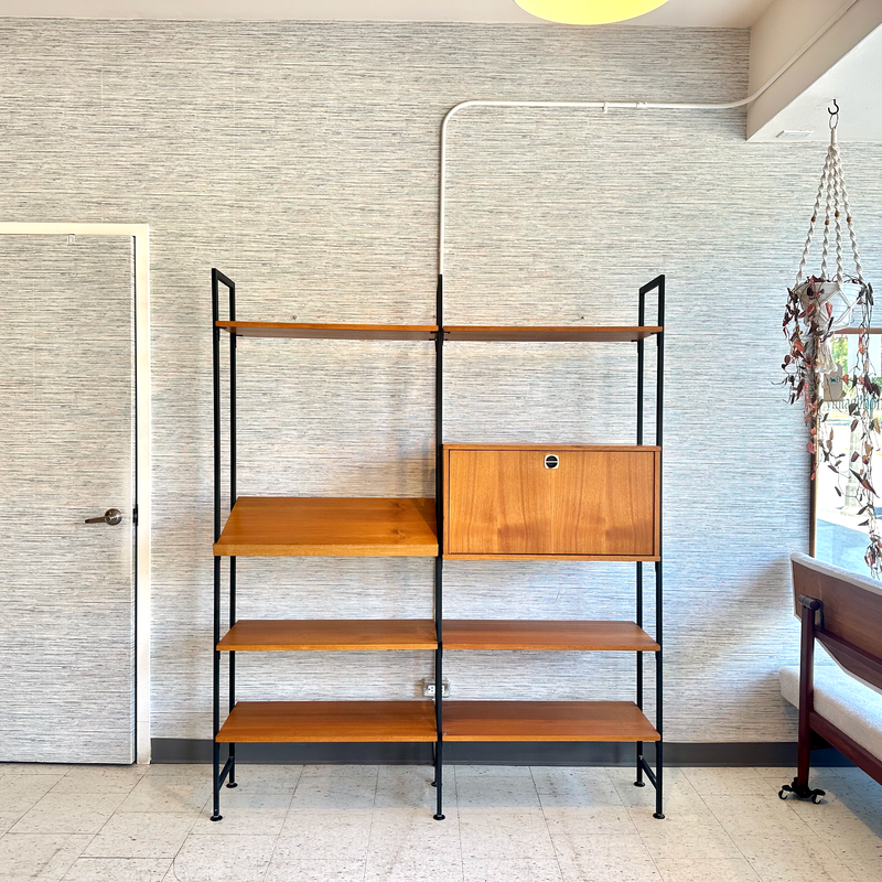 Mid-Century Teak Free Standing Modular Wall Unit By Maurer Furniture