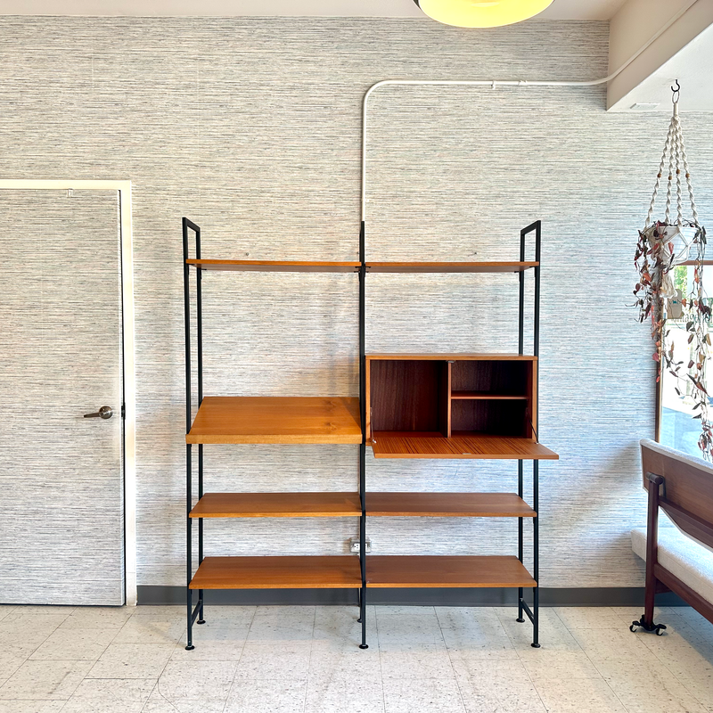 Mid-Century Teak Free Standing Modular Wall Unit By Maurer Furniture