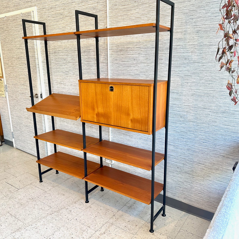 Mid-Century Teak Free Standing Modular Wall Unit By Maurer Furniture