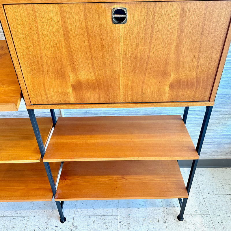 Mid-Century Teak Free Standing Modular Wall Unit By Maurer Furniture