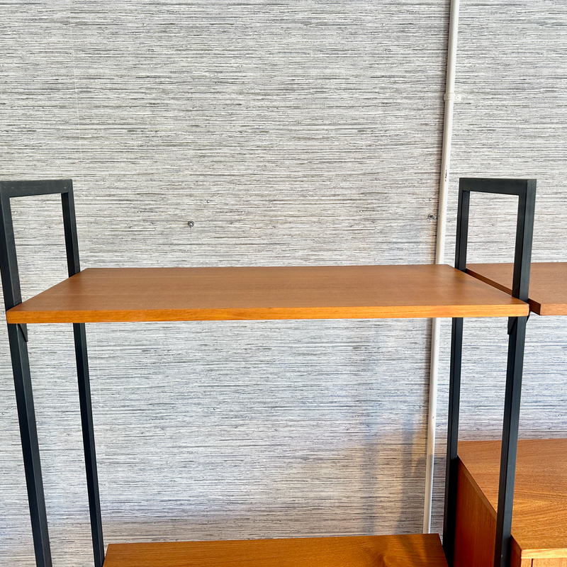 Mid-Century Teak Free Standing Modular Wall Unit By Maurer Furniture