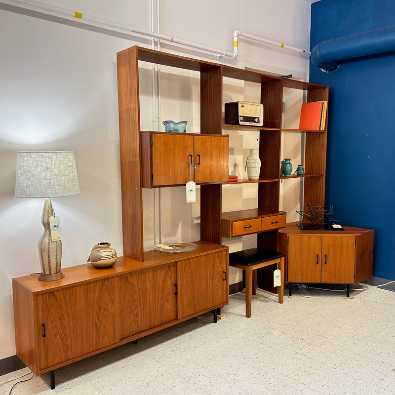 Mid-Century Teak Free Standing Wall Unit With Corner Unit