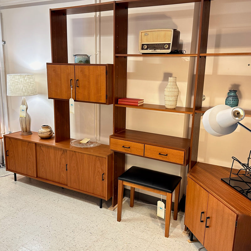 Mid-Century Teak Free Standing Wall Unit With Corner Unit