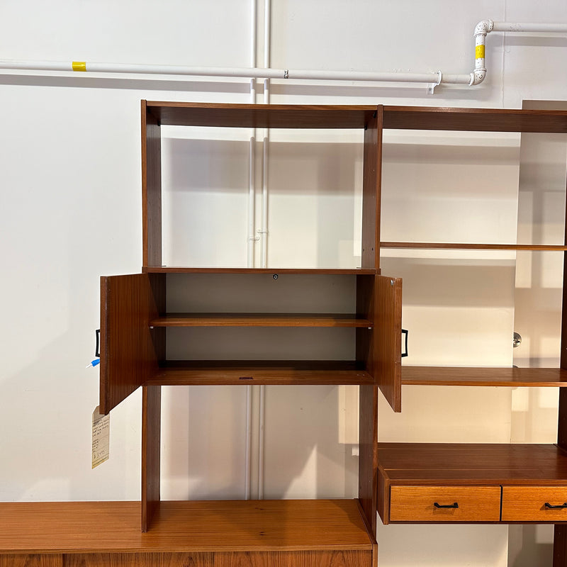 Mid-Century Teak Free Standing Wall Unit With Corner Unit