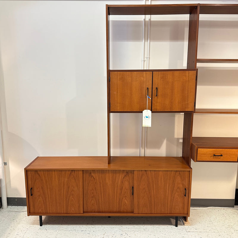 Mid-Century Teak Free Standing Wall Unit With Corner Unit