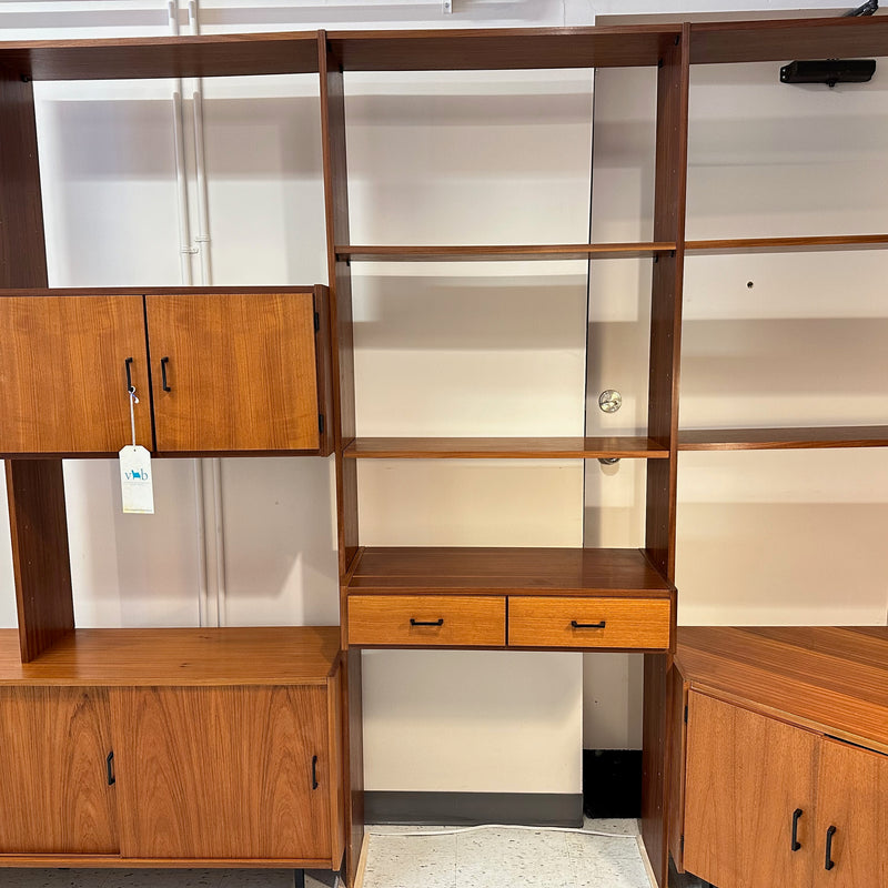 Mid-Century Teak Free Standing Wall Unit With Corner Unit