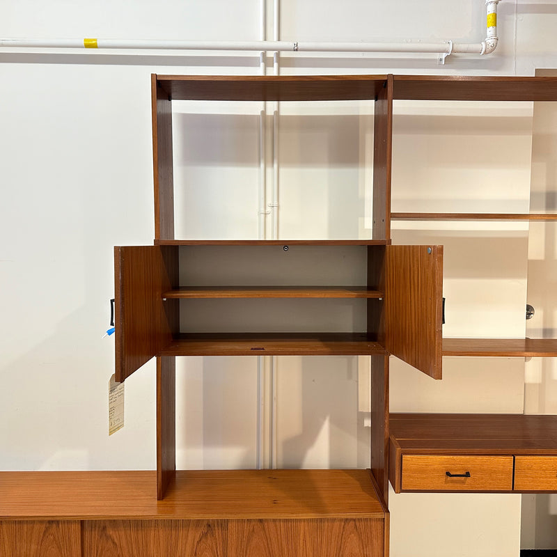 Mid-Century Teak Free Standing Wall Unit With Corner Unit