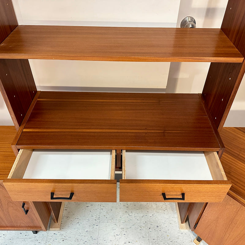 Mid-Century Teak Free Standing Wall Unit With Corner Unit