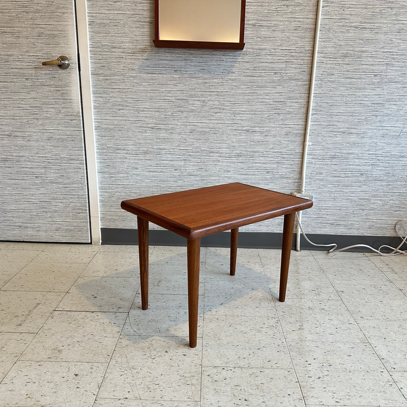Mid-Century Teak Side Table With Solid Afromosia Accents 1970