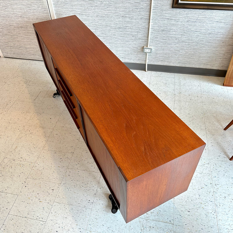 Mid-Century Teak Tambour Door Sideboard By RS Associates