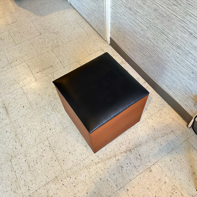 Mid-Century Modern Large Teak Stool With Storage