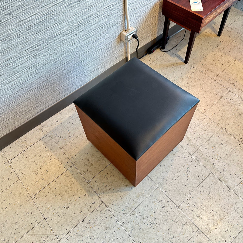 Mid-Century Modern Large Teak Stool With Storage