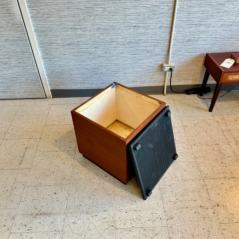 Mid-Century Modern Large Teak Stool With Storage