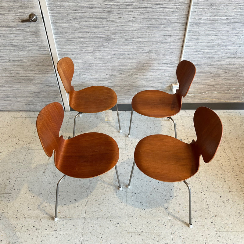 Model 3101 Or "Ant" Danish Modern Teak Chairs By Arne Jacobsen