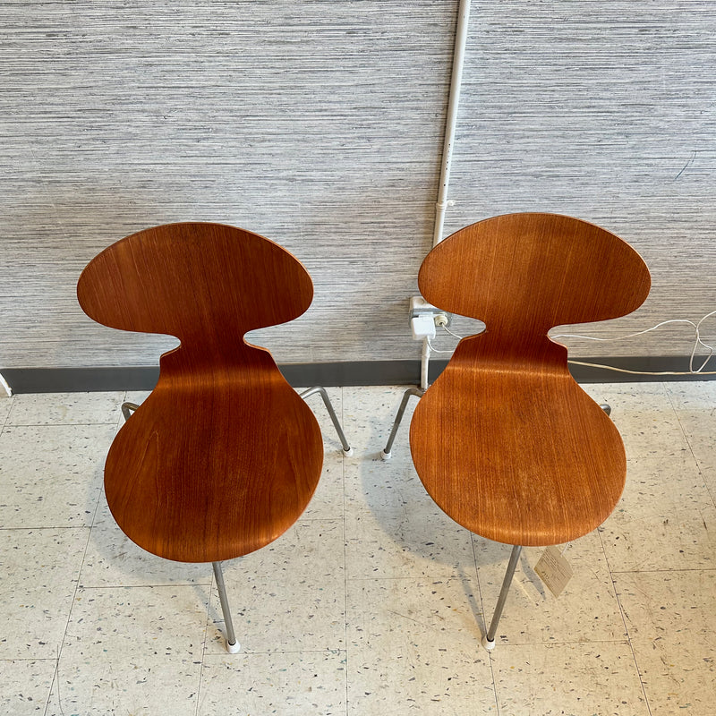 Model 3101 Or "Ant" Danish Modern Teak Chairs By Arne Jacobsen