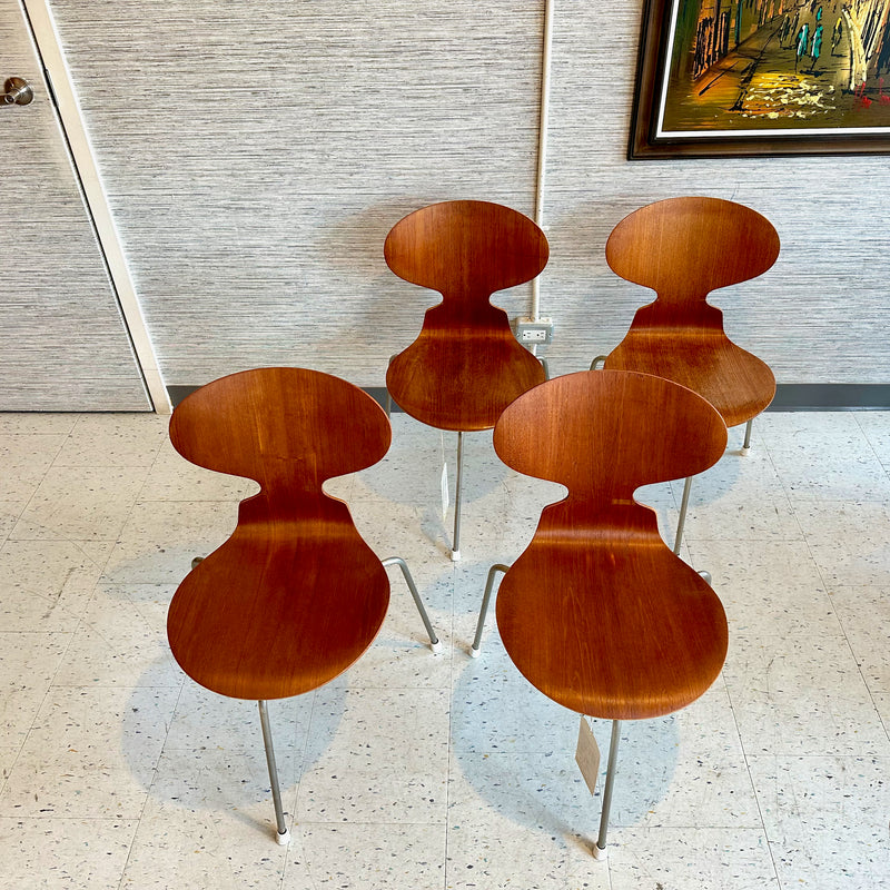 Model 3101 Or "Ant" Danish Modern Teak Chairs By Arne Jacobsen For Fritz Hansen