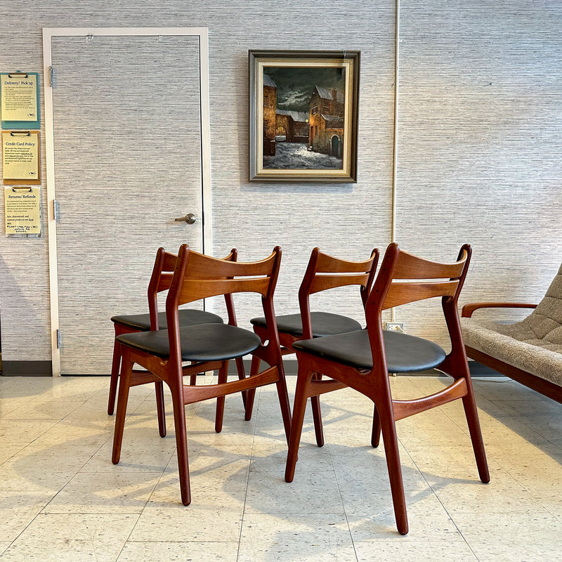 Model 310 Teak Dining Chairs By Erik Buch for Chr. Christiansen Mobelfabrik