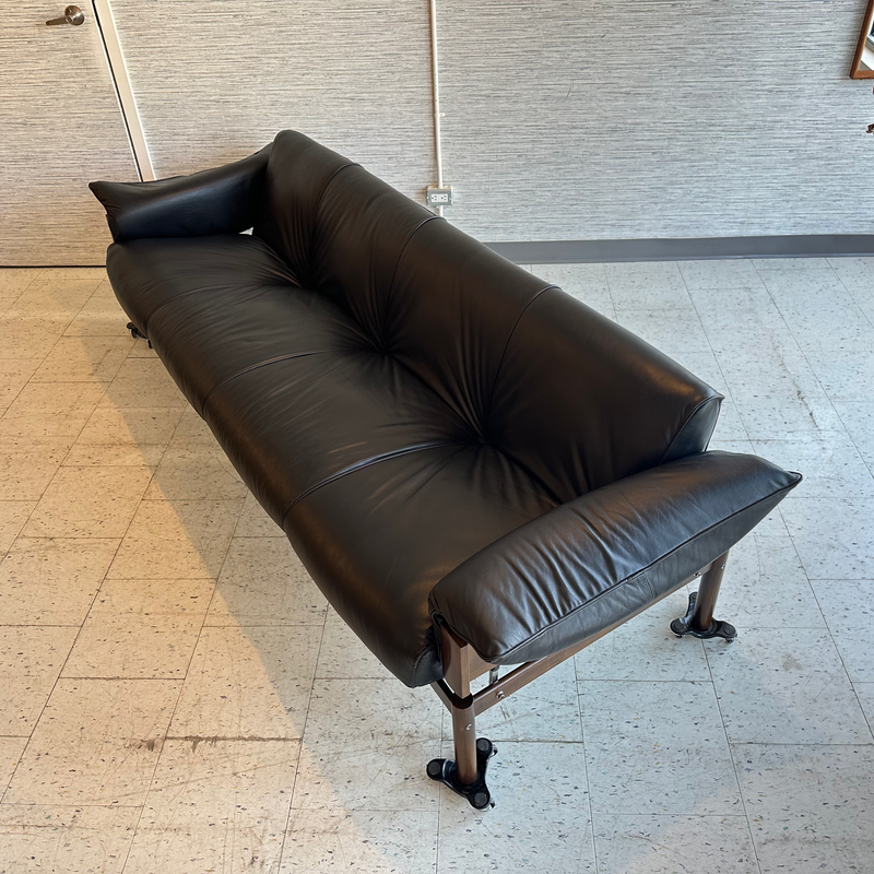 Rosewood And Leather 4 Seater Sofa By Percival Lafer Model MP -13