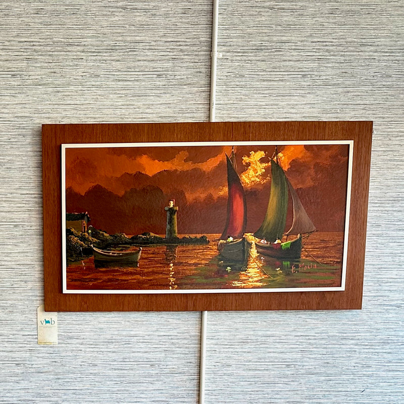 Signed Painting By E Molin In A Teak Frame