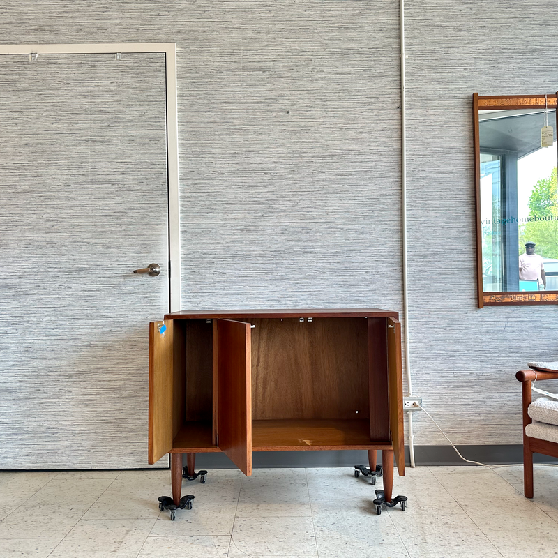 Teak Media Cabinet On Solid Teak Legs