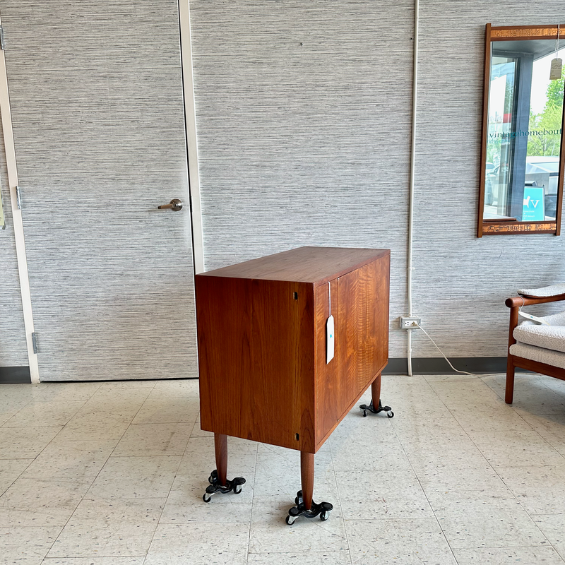 Teak Media Cabinet On Solid Teak Legs