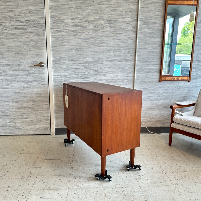Teak Media Cabinet On Solid Teak Legs
