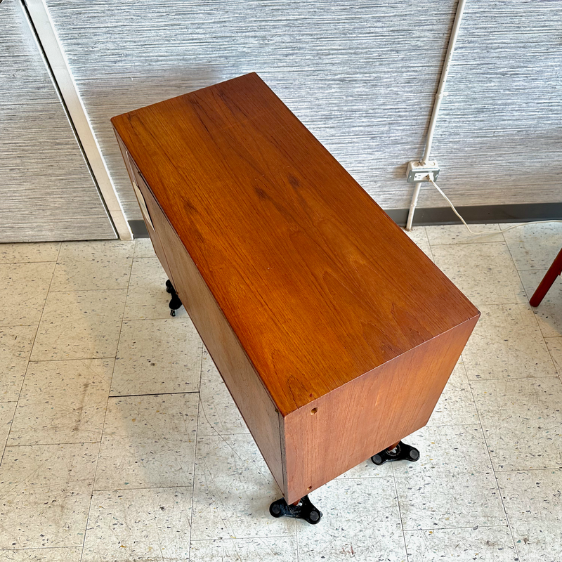 Teak Media Cabinet On Solid Teak Legs