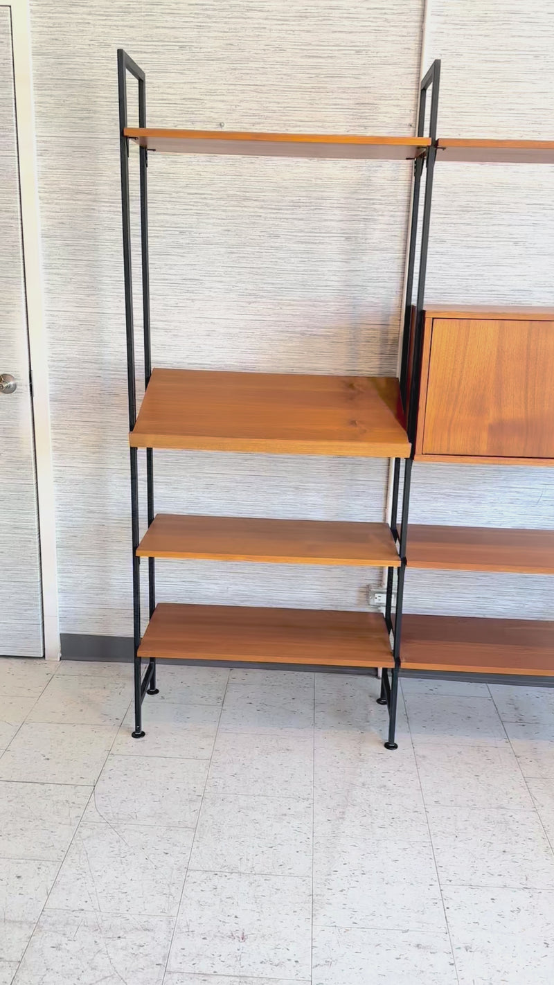 Mid-Century Teak Free Standing Modular Wall Unit By Maurer Furniture