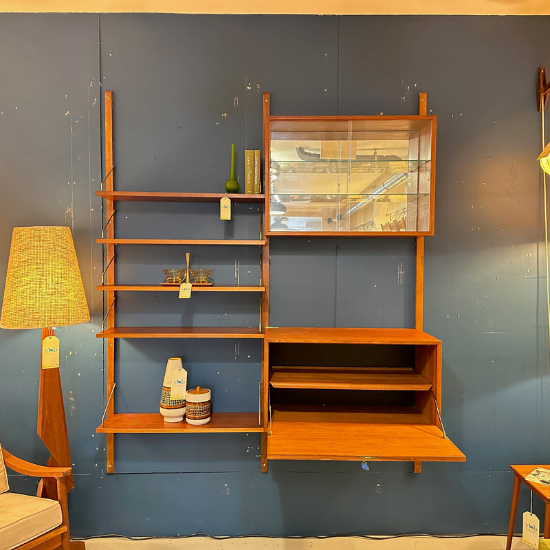 2 Section Danish Modern Teak Wall Unit By Poul Cadovius
