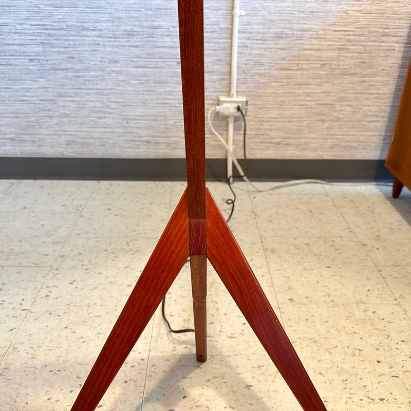 Mid-Century Solid Teak Praying Mantis Style Floor Lamp
