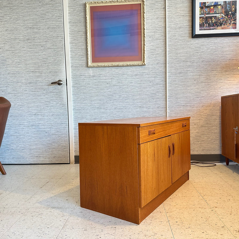 Compact Danish Teak Media Cabinet By Clausen And Son