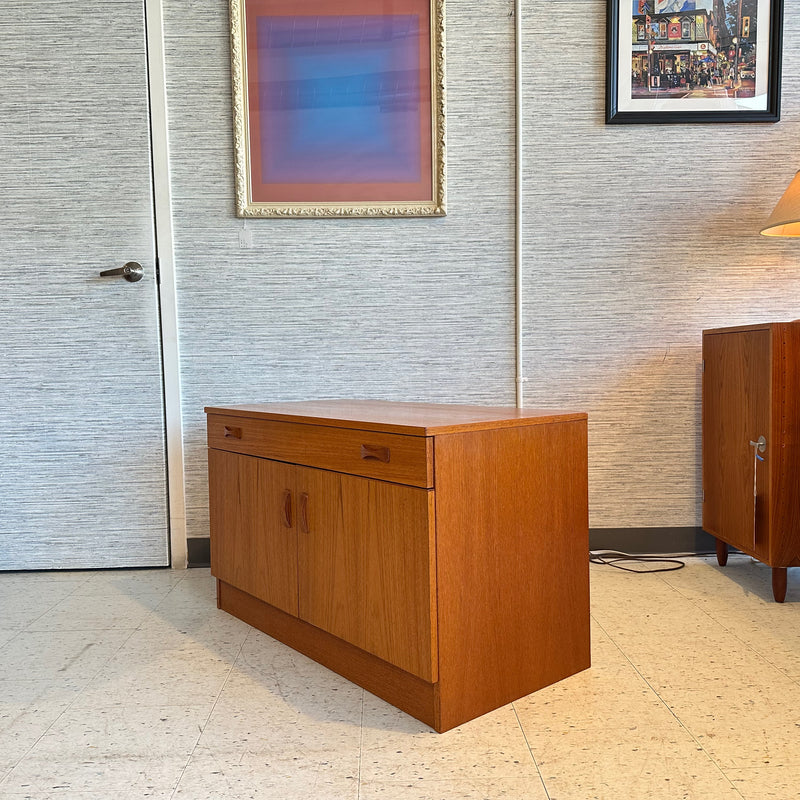 Compact Danish Teak Media Cabinet By Clausen And Son