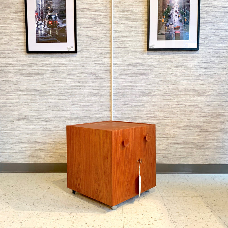 Danish Modern Teak Folding Bar Cart And Table
