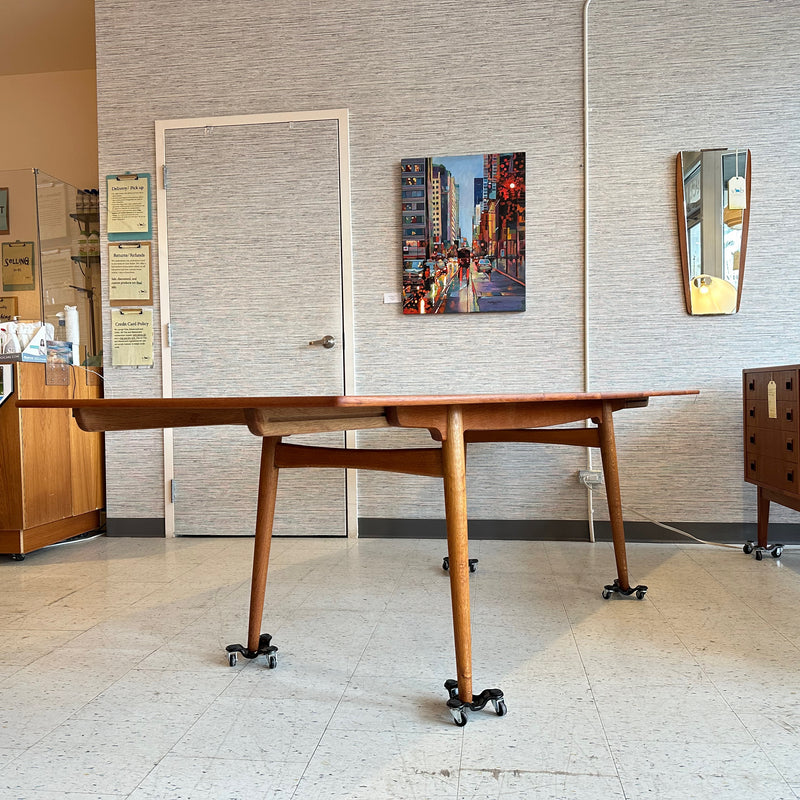 Danish Modern Teak Dining Table By Hans Wegner Model AT 310
