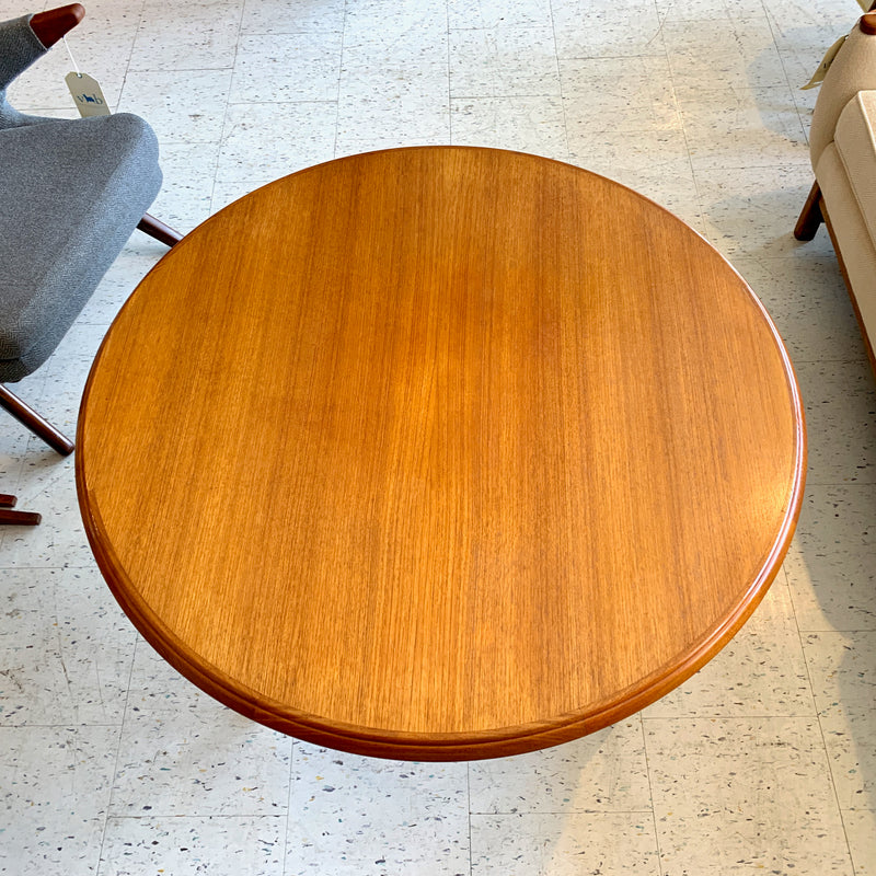 Norwegian Mid-Century Round Teak Coffee Table By Ganddal Mobelfabrik